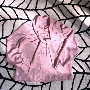 🌺SOLD🌺Tie neck blouse Vintage 80s Castleberry